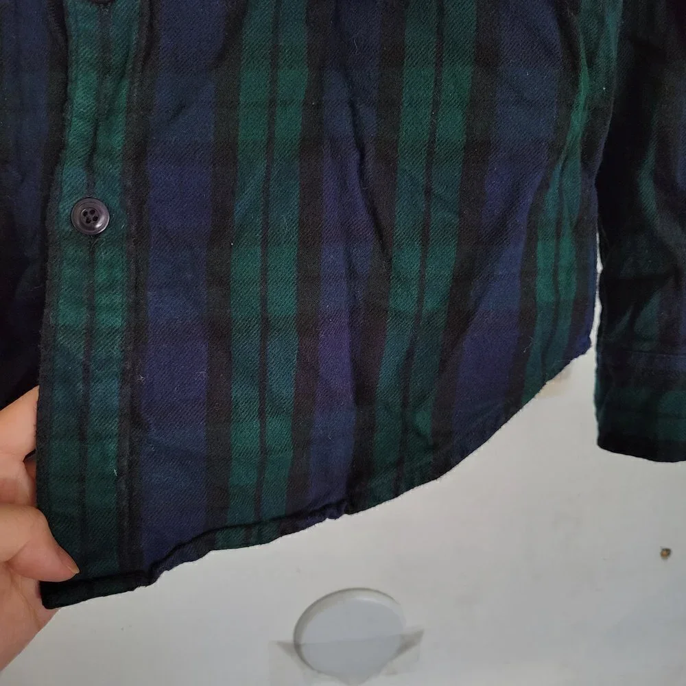 J. Crew Mid-Weight Flannel Double Brushed Slim Button Up Long Sleeve Shacket Med
